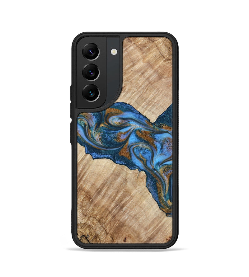 Galaxy S22 Wood Phone Case - Julieta (Teal & Gold, 792048)