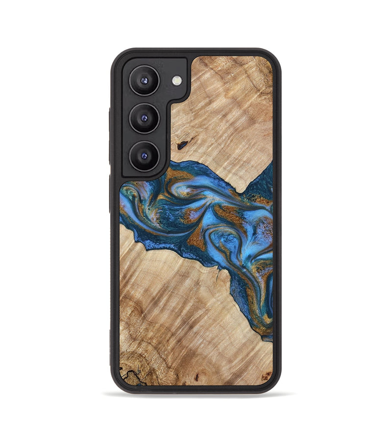 Galaxy S23 Wood Phone Case - Julieta (Teal & Gold, 792048)