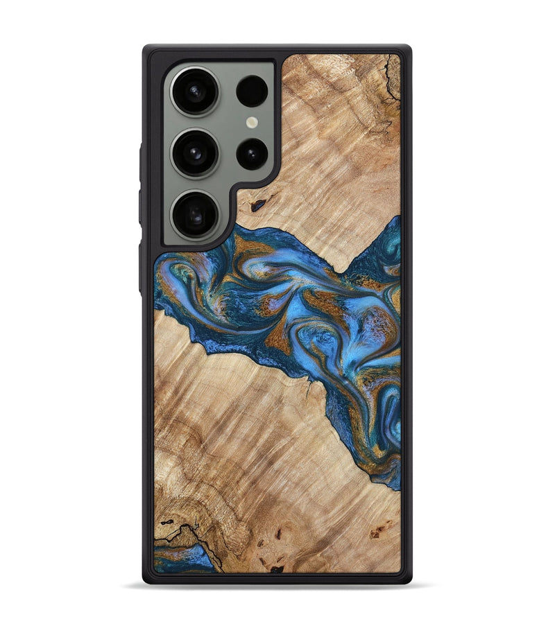 Galaxy S24 Ultra Wood Phone Case - Julieta (Teal & Gold, 792048)