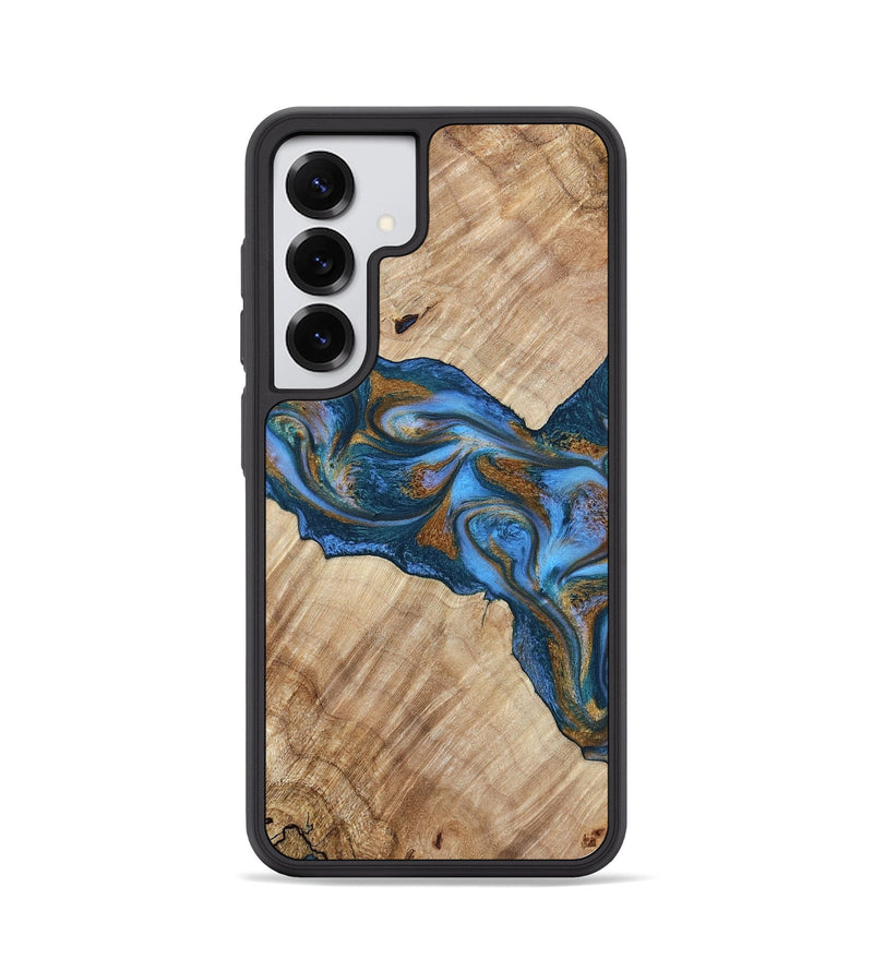 Galaxy S25 Wood Phone Case - Julieta (Teal & Gold, 792048)
