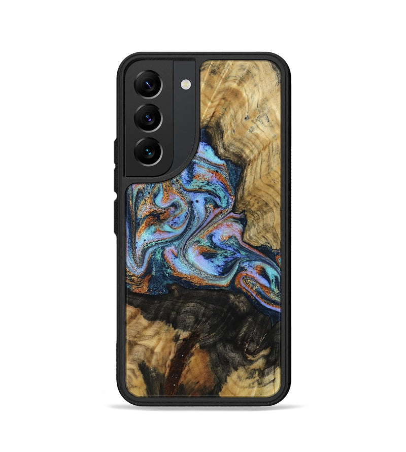 Galaxy S22 Wood Phone Case - Finis (Teal & Gold, 792052)