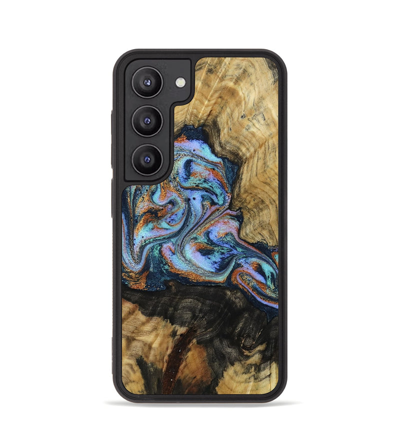 Galaxy S23 Wood Phone Case - Finis (Teal & Gold, 792052)