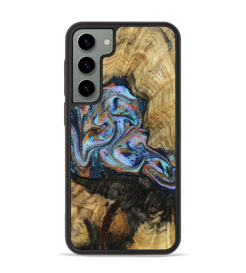 Galaxy S23 Plus Wood Phone Case - Finis (Teal & Gold, 792052)