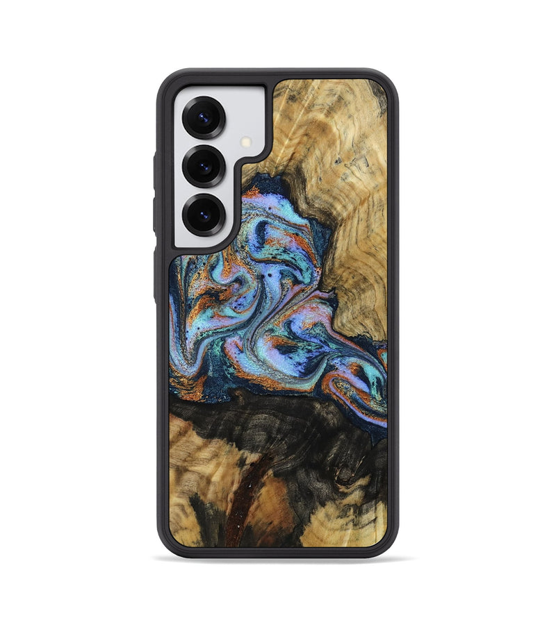 Galaxy S25 Wood Phone Case - Finis (Teal & Gold, 792052)