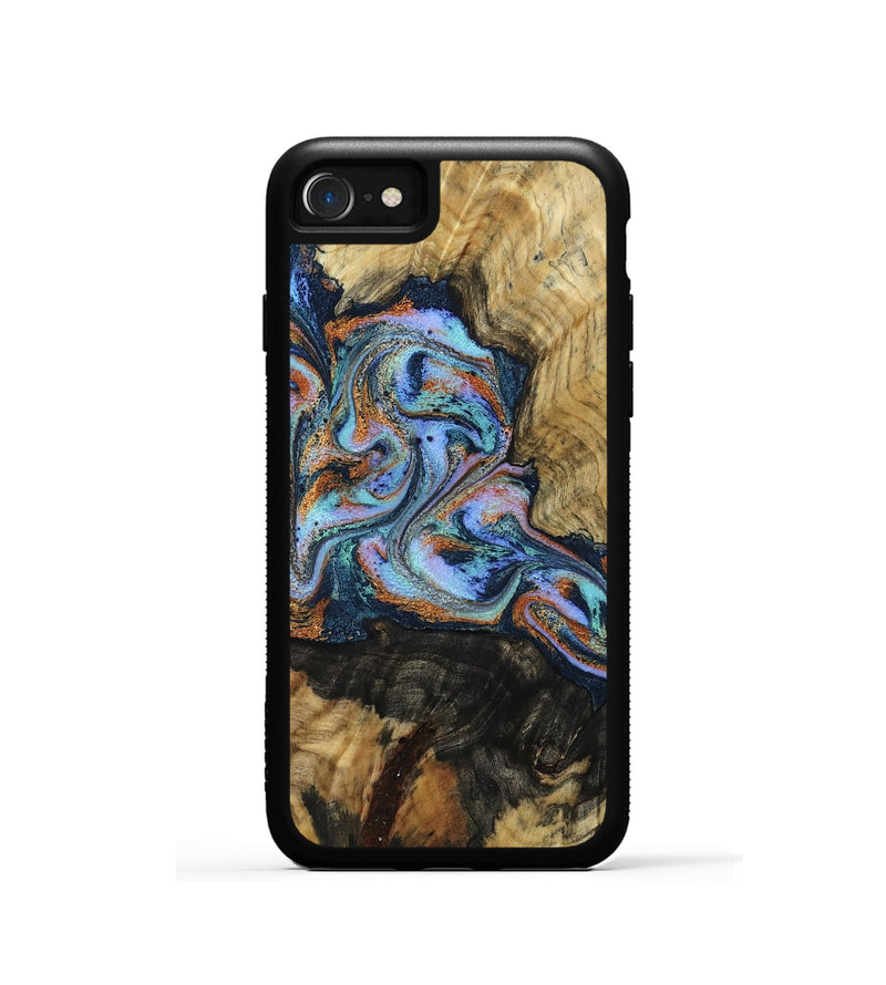 iPhone SE Wood Phone Case - Finis (Teal & Gold, 792052)