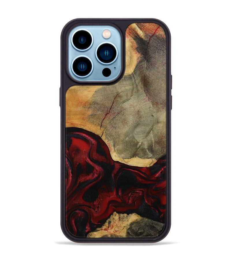 iPhone 14 Pro Max Wood Phone Case - Brodie (Red, 792061)