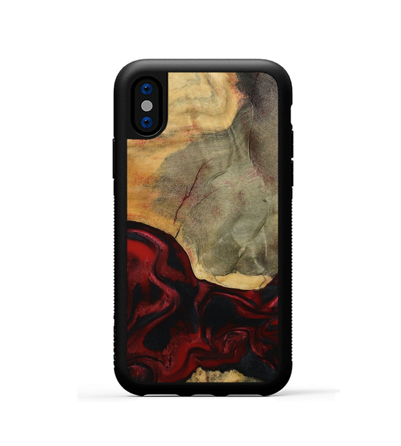 iPhone Xs Wood Phone Case - Brodie (Red, 792061)