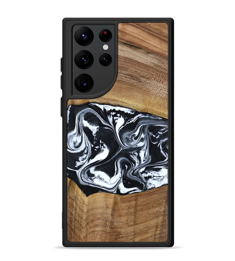 Galaxy S22 Ultra Wood Phone Case - Kylie (Black & White, 792063)