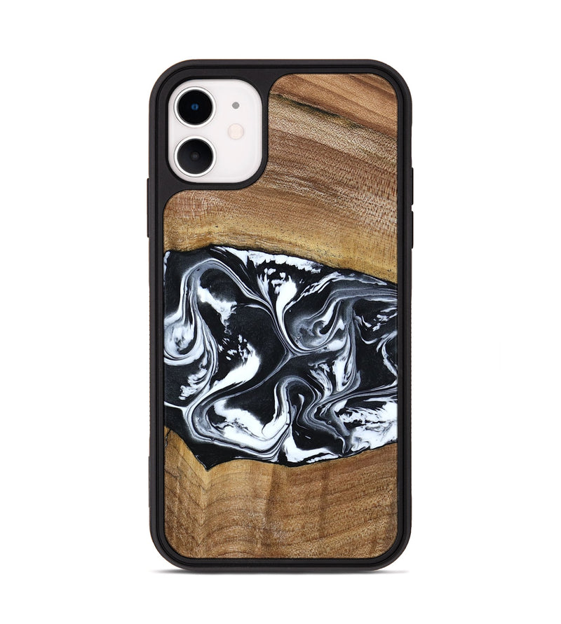 iPhone 11 Wood Phone Case - Kylie (Black & White, 792063)