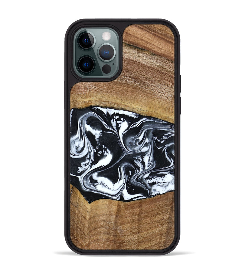 iPhone 12 Pro Max Wood Phone Case - Kylie (Black & White, 792063)