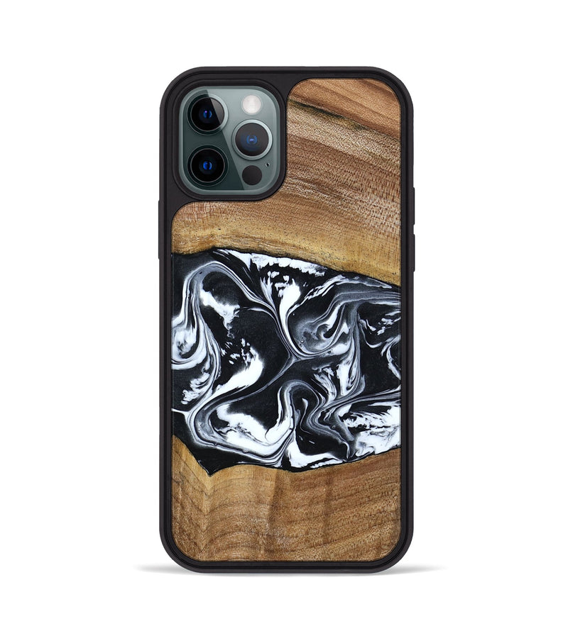 iPhone 12 Pro Wood Phone Case - Kylie (Black & White, 792063)