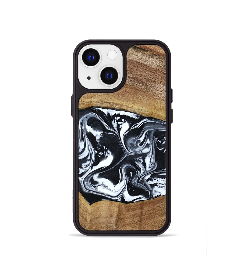 iPhone 13 mini Wood Phone Case - Kylie (Black & White, 792063)
