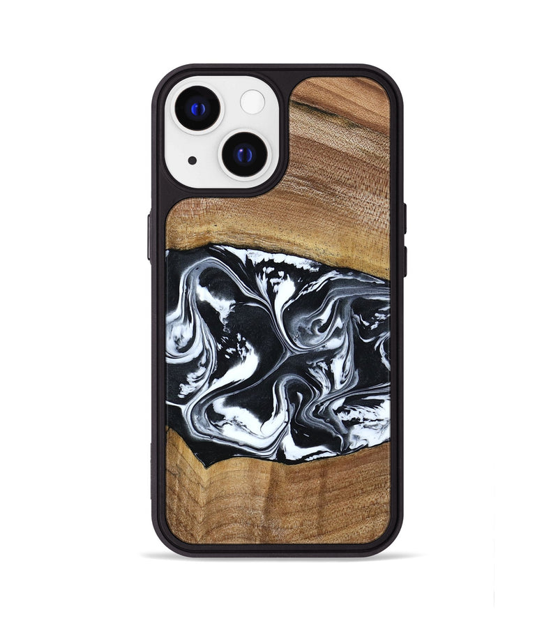 iPhone 13 Wood Phone Case - Kylie (Black & White, 792063)