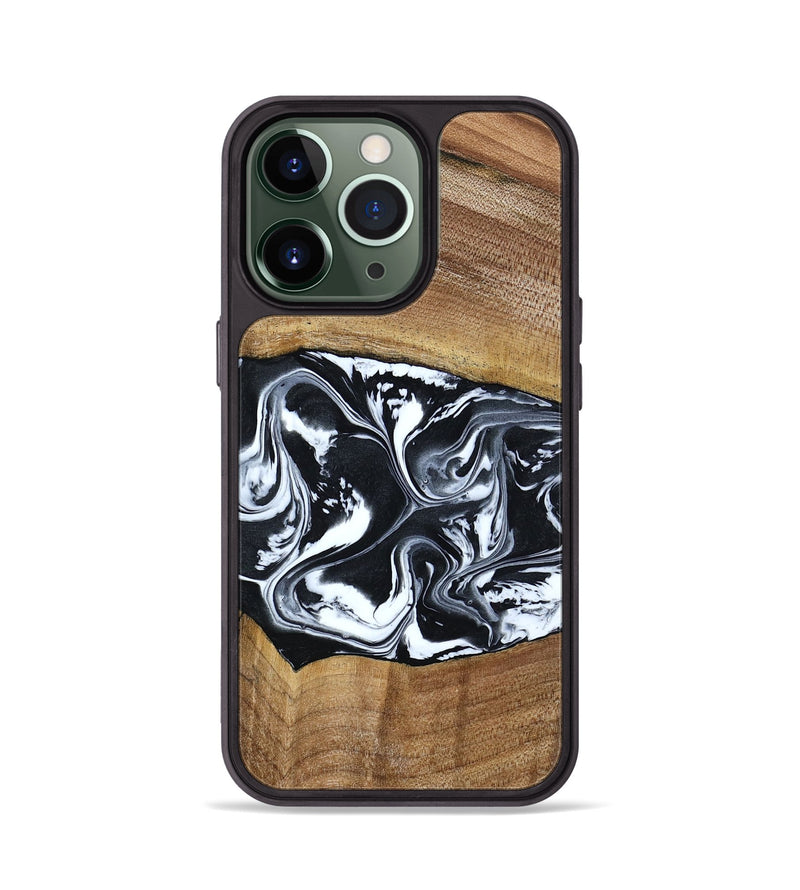 iPhone 13 Pro Wood Phone Case - Kylie (Black & White, 792063)