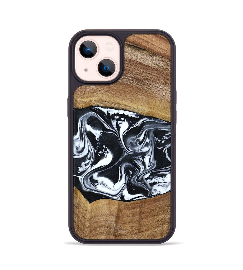 iPhone 14 Wood Phone Case - Kylie (Black & White, 792063)