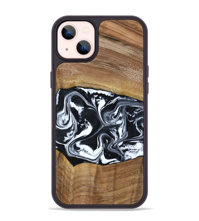 iPhone 14 Plus Wood Phone Case - Kylie (Black & White, 792063)