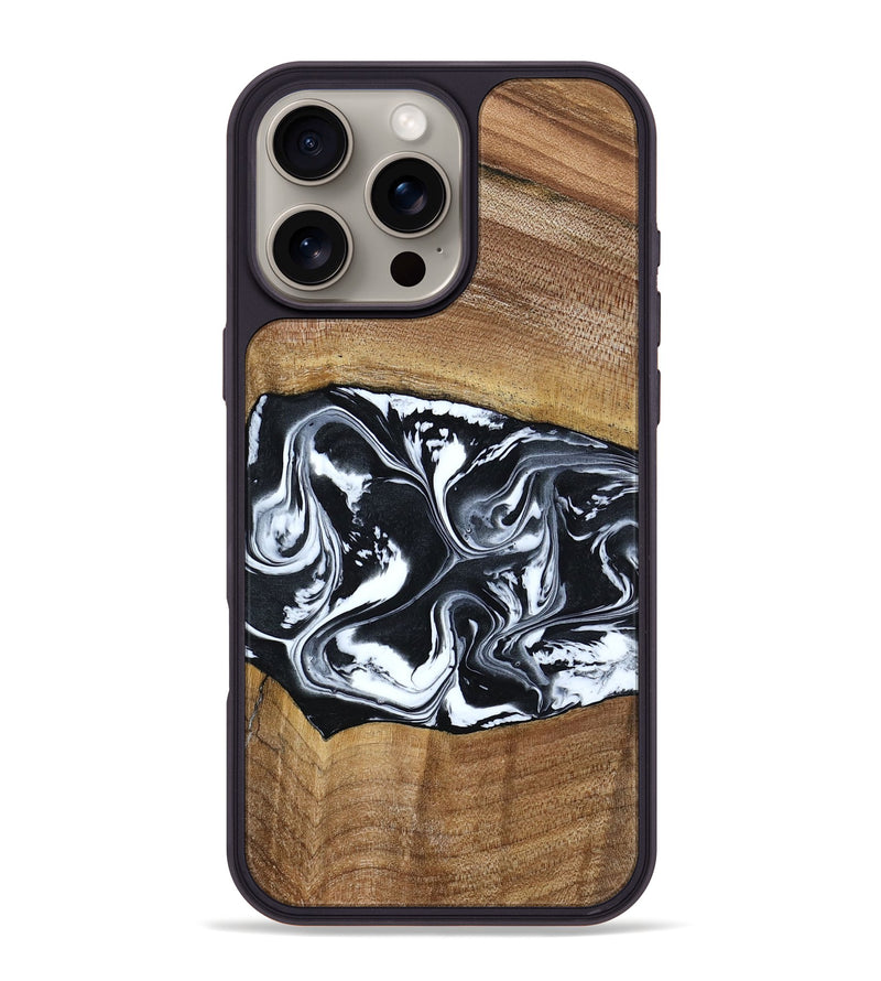 iPhone 16 Pro Max Wood Phone Case - Kylie (Black & White, 792063)