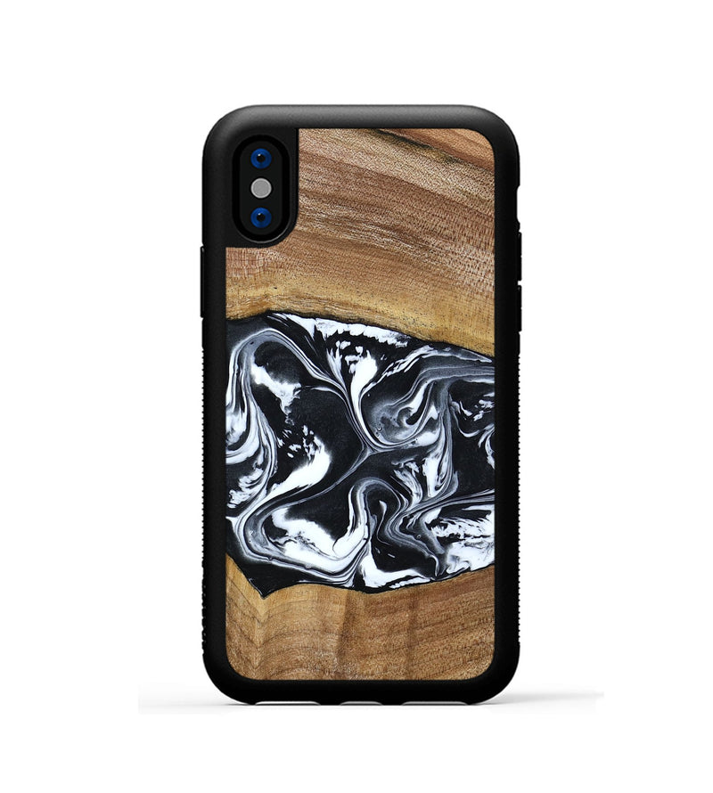 iPhone Xs Wood Phone Case - Kylie (Black & White, 792063)