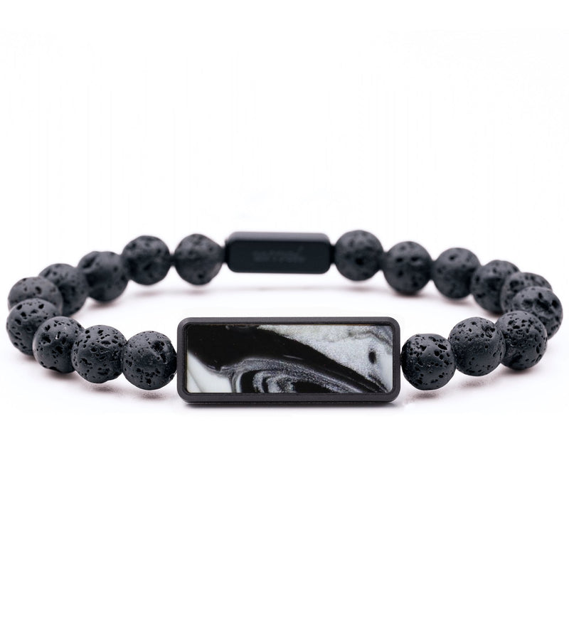 Lava Bead ResinArt Bracelet - Mikayla (Black & White, 792139)
