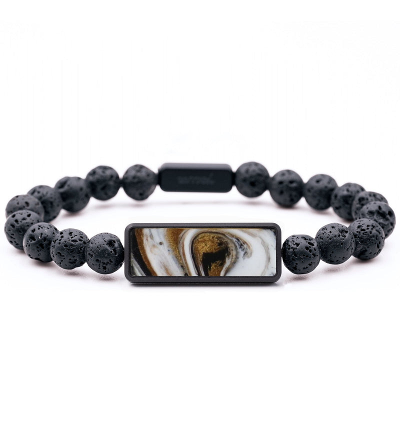 Lava Bead ResinArt Bracelet - Clifton (Black & White, 792145)