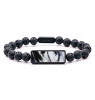 Lava Bead ResinArt Bracelet - Minnie (Black & White, 792161)