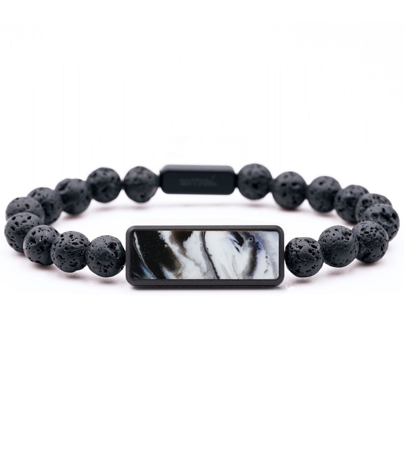 Lava Bead ResinArt Bracelet - Minnie (Black & White, 792161)