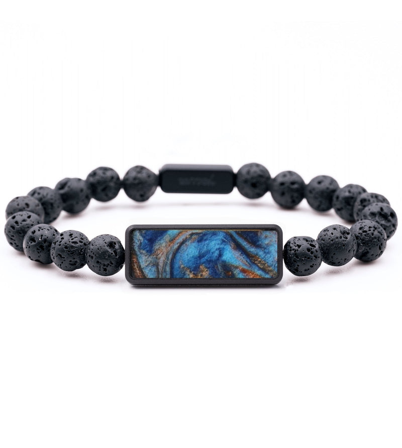 Lava Bead ResinArt Bracelet - Mandy (Teal & Gold, 792216)