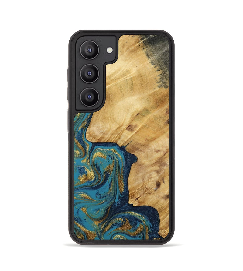 Galaxy S23 Wood Phone Case - Delphia (Teal & Gold, 792294)
