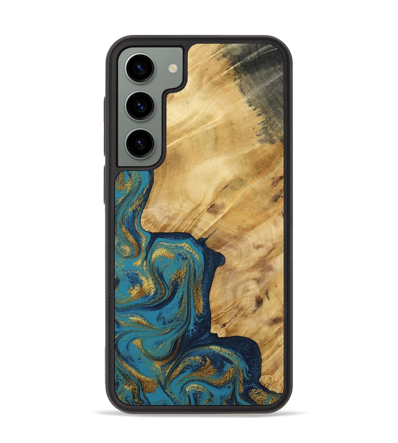 Galaxy S23 Plus Wood Phone Case - Delphia (Teal & Gold, 792294)