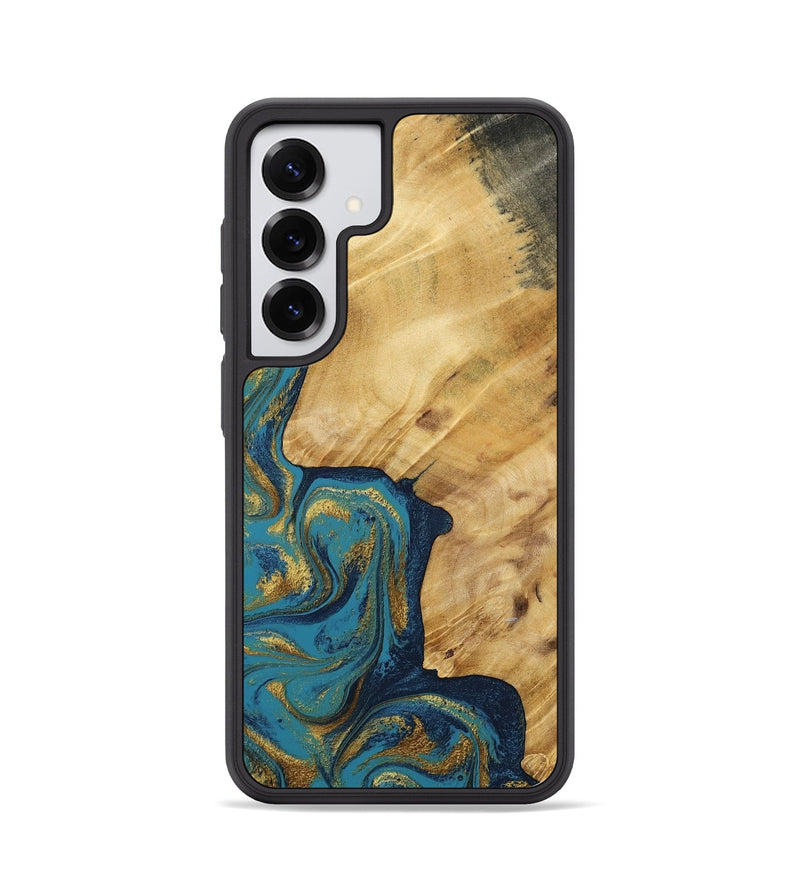 Galaxy S25 Wood Phone Case - Delphia (Teal & Gold, 792294)