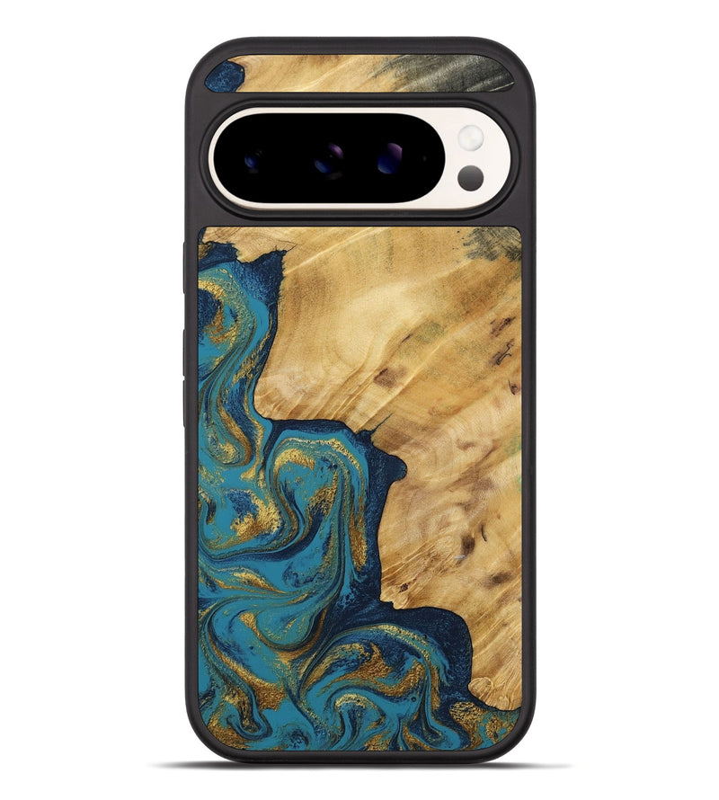 Pixel 10 Pro XL Wood Phone Case - Delphia (Teal & Gold, 792294)