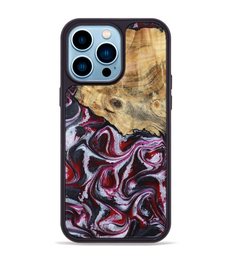 iPhone 14 Pro Max Wood Phone Case - Lillian (Red, 792300)