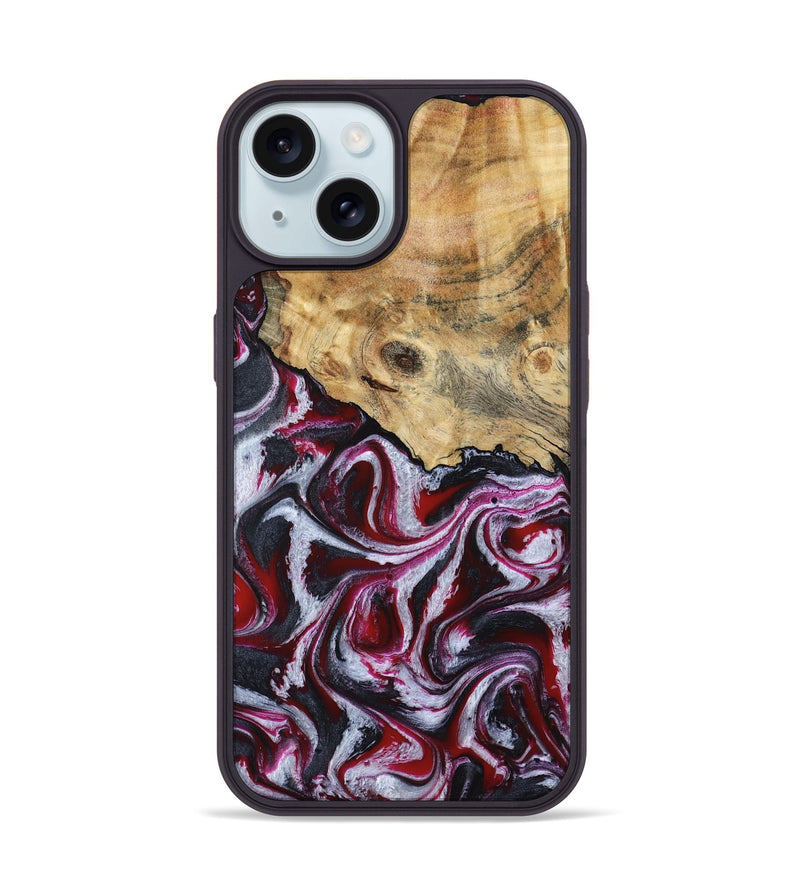 iPhone 15 Wood Phone Case - Lillian (Red, 792300)