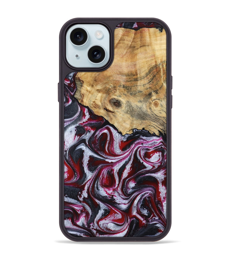 iPhone 15 Plus Wood Phone Case - Lillian (Red, 792300)