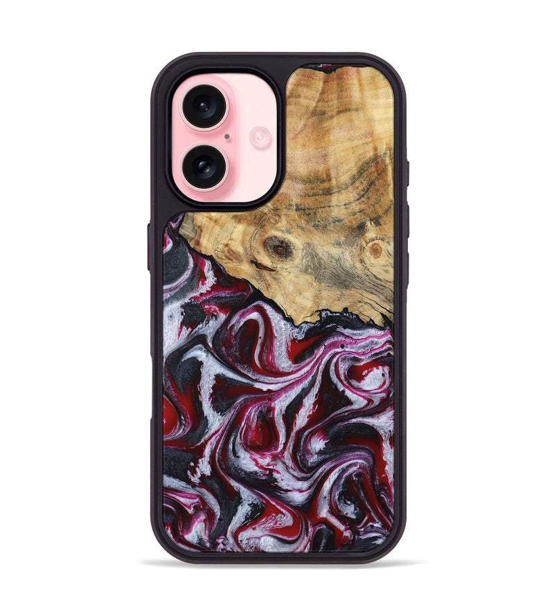 iPhone 16 Wood Phone Case - Lillian (Red, 792300)