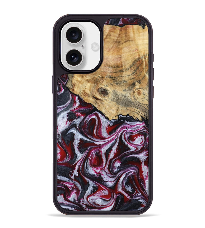 iPhone 16 Plus Wood Phone Case - Lillian (Red, 792300)
