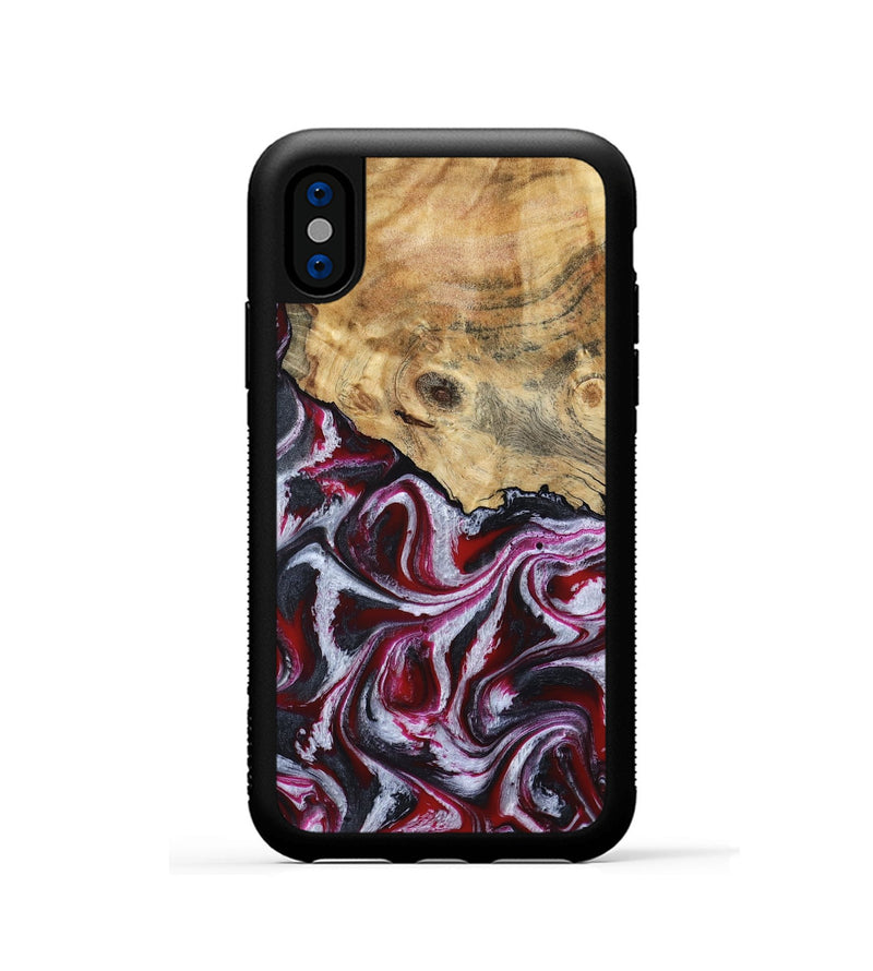 iPhone Xs Wood Phone Case - Lillian (Red, 792300)