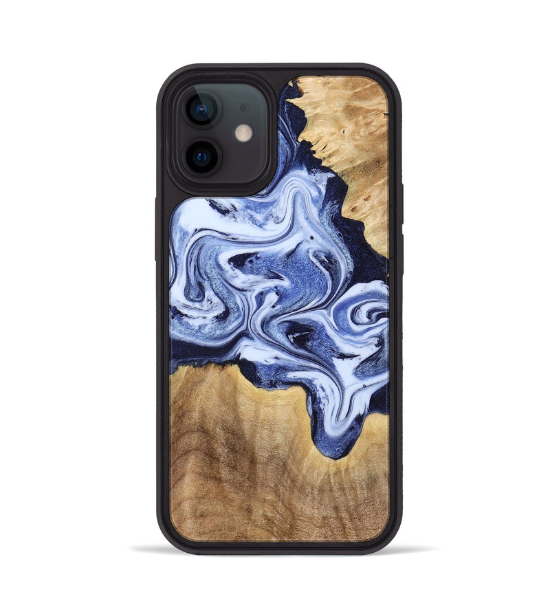 iPhone 12 Wood Phone Case - Shara (Blue, 792301)