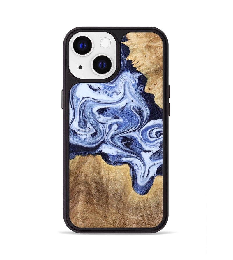 iPhone 13 Wood Phone Case - Shara (Blue, 792301)