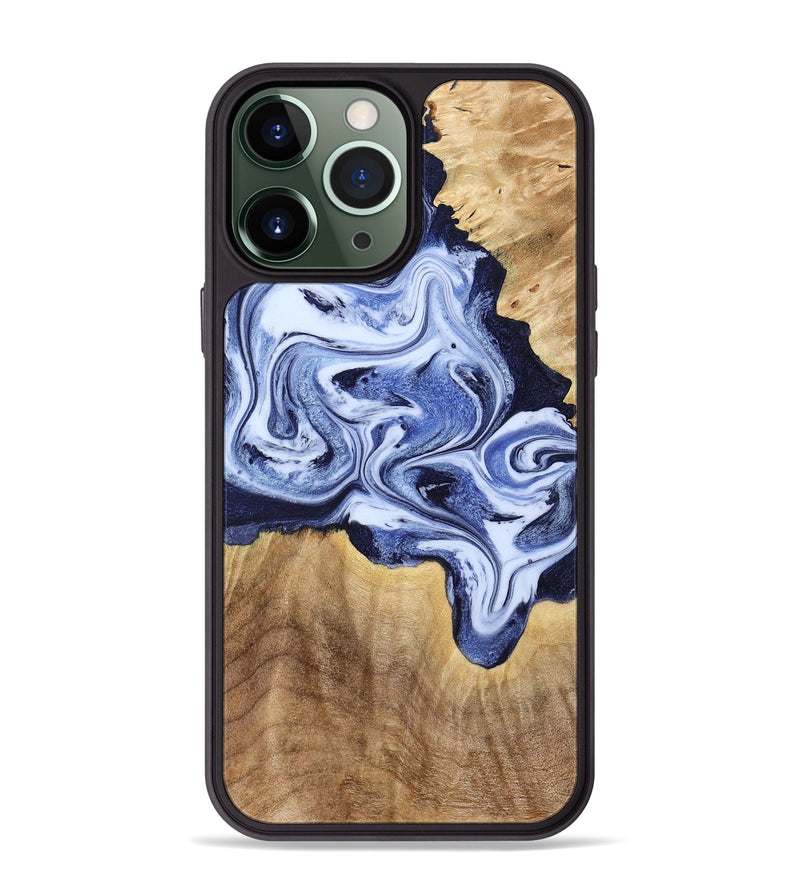 iPhone 13 Pro Max Wood Phone Case - Shara (Blue, 792301)