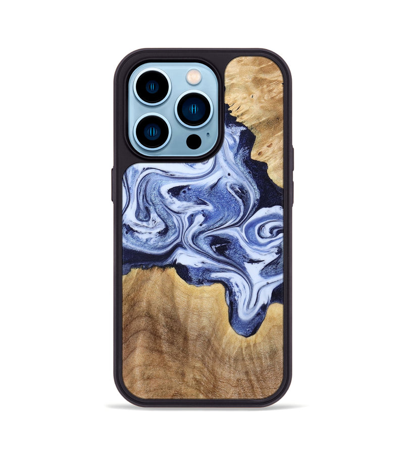iPhone 14 Pro Wood Phone Case - Shara (Blue, 792301)