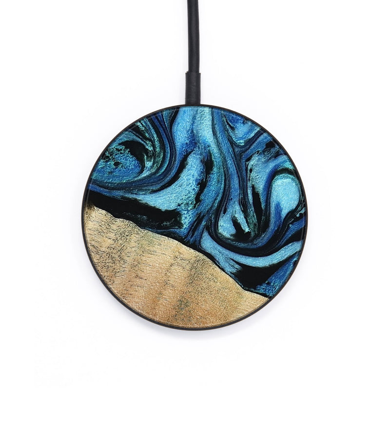 Circle Wood Wireless Charger - Daniel (Blue, 792303)