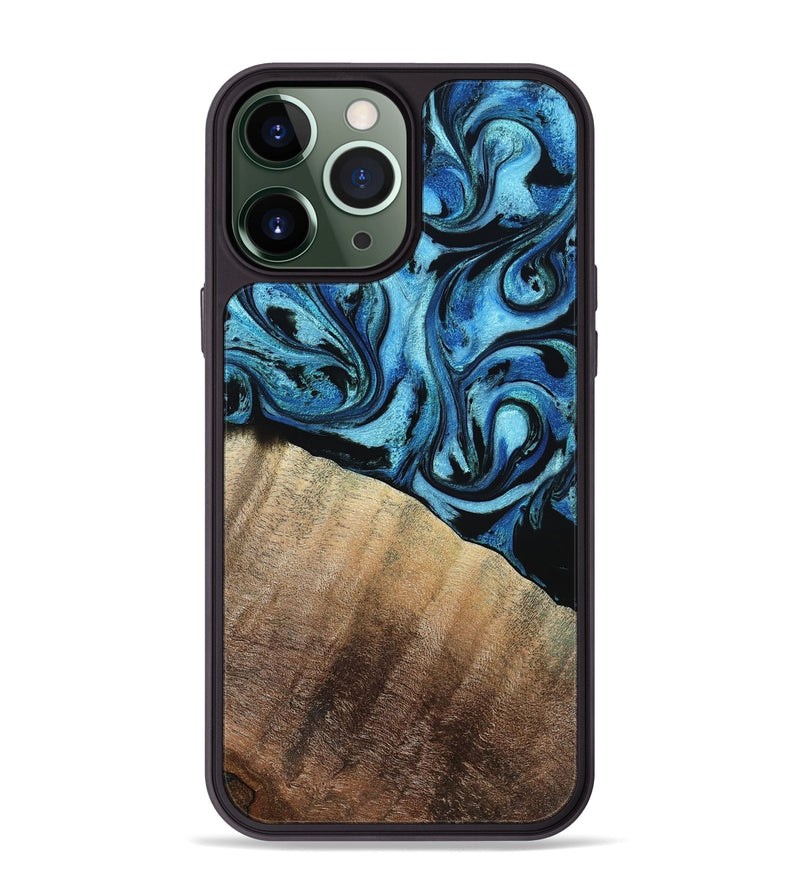 iPhone 13 Pro Max Wood Phone Case - Daniel (Blue, 792303)