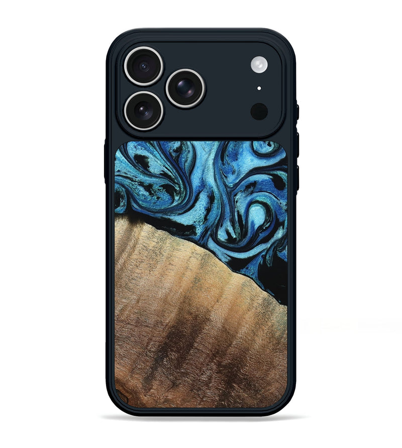 iPhone 17 Pro Max Wood Phone Case - Daniel (Blue, 792303)