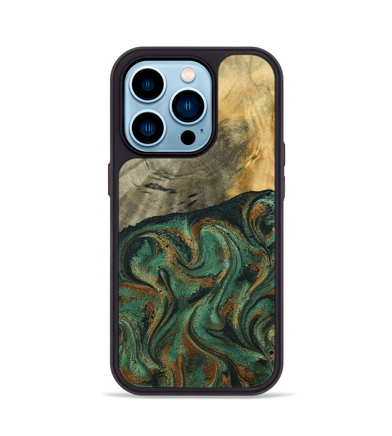 iPhone 14 Pro Wood Phone Case - Seymour (Green, 792312)