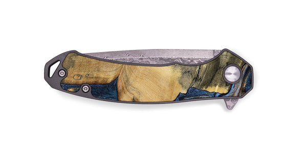 EDC Wood Pocket Knife - Mikael (Teal & Gold, 792402)