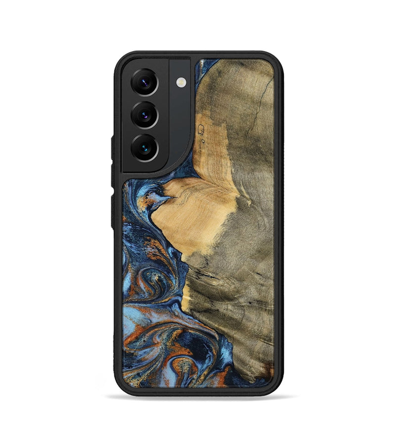 Galaxy S22 Wood Phone Case - Mikael (Teal & Gold, 792402)