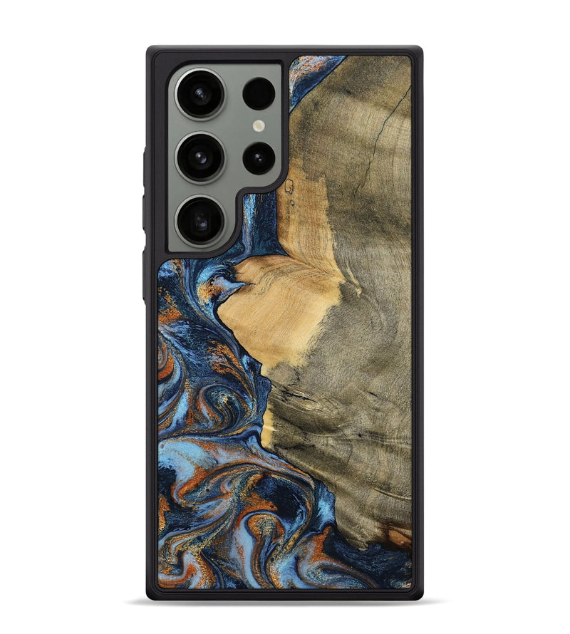 Galaxy S24 Ultra Wood Phone Case - Mikael (Teal & Gold, 792402)
