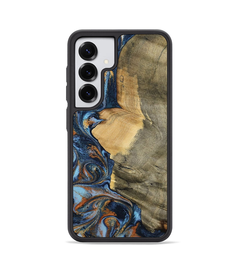 Galaxy S25 Wood Phone Case - Mikael (Teal & Gold, 792402)