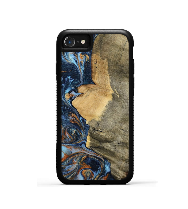 iPhone SE Wood Phone Case - Mikael (Teal & Gold, 792402)